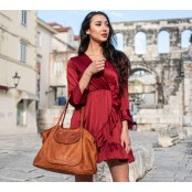 V7★ Skórzana torba na ramię damska. Skóra naturalna vintage